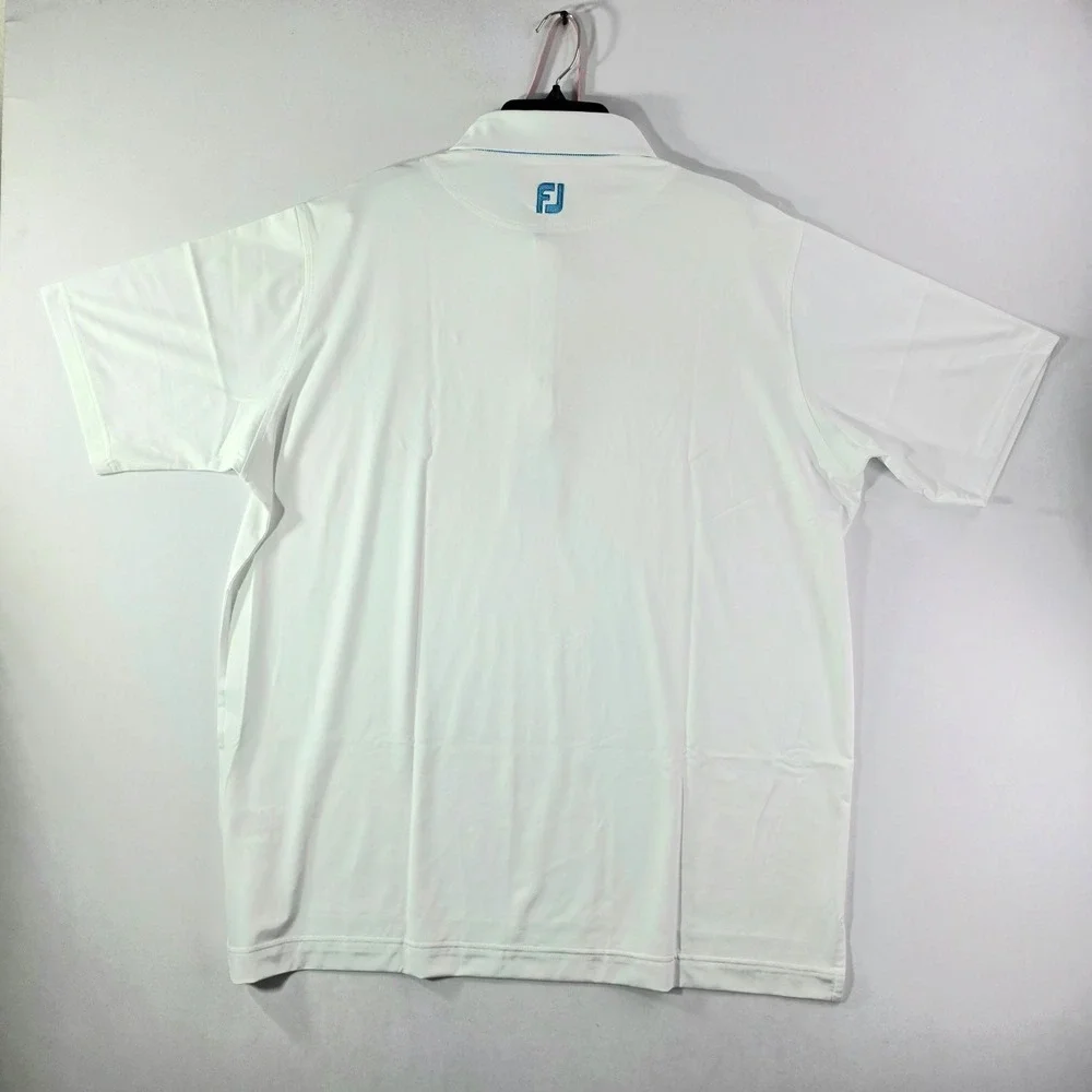 Foot Joy Mens Short-sleeve Golf Polo Shirt 2XL White Polyester NWT